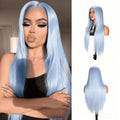 4x1 Lace Front Wig Blue Straight Synthetic Hair