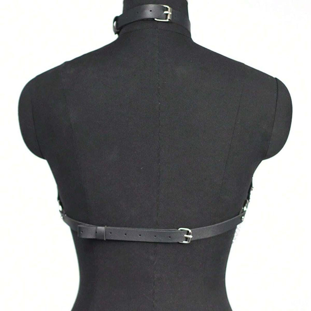 New Cross-Border European and American Sexy Concave Shape Chest Chain Sexy Collar Chain Leather Restraint Nightclub Clothing Accessories