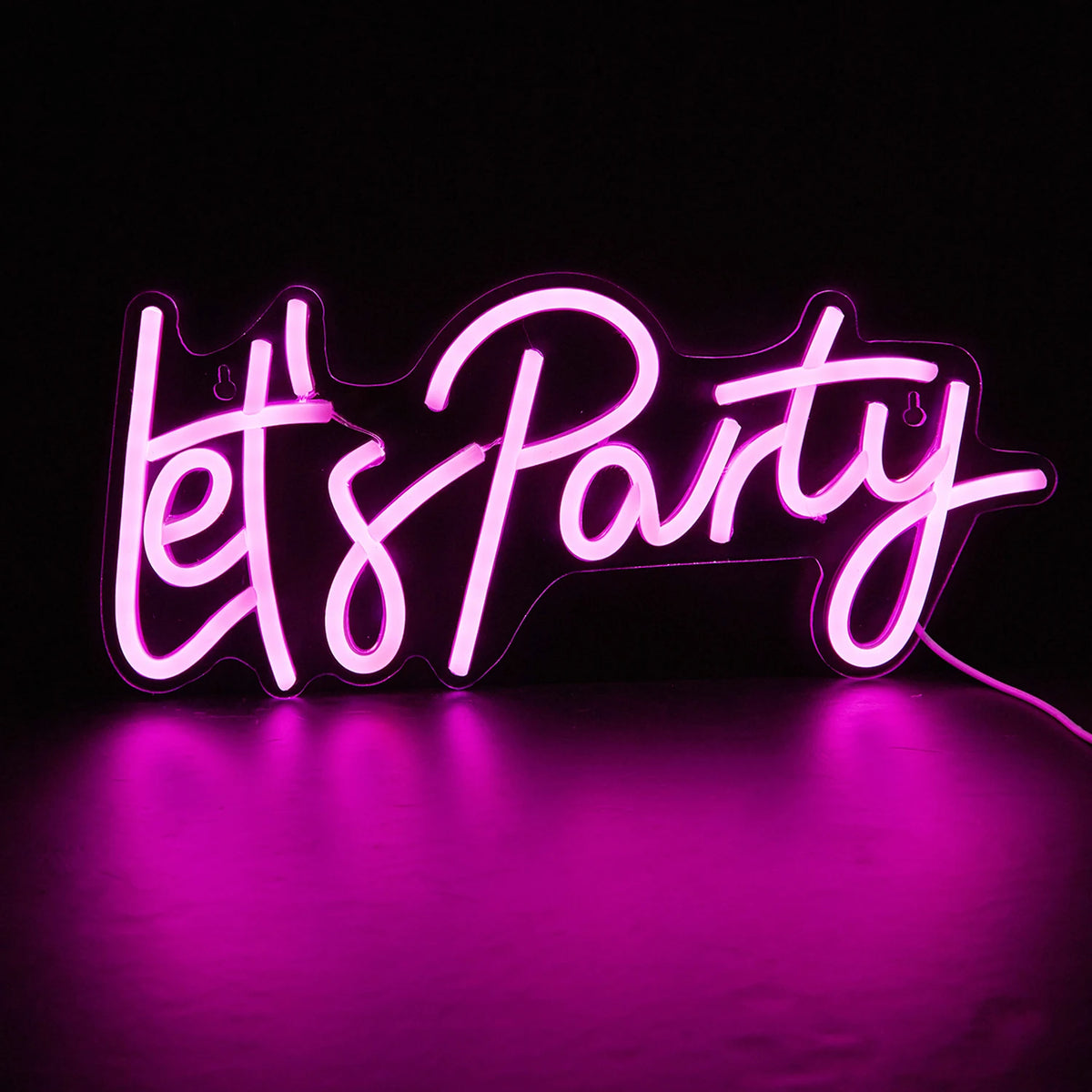 Chi-buy LED Neon Let's Party USB Powered Neon Signs Night Light 3D Wall Art & Game Room Bedroom Living Room Decor Lamp Signs