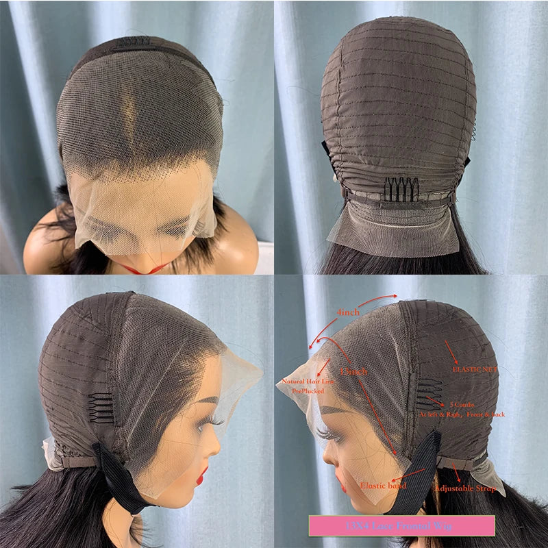 Highlight Pink Blue Yellow Red Lace Front Human Hair Wigs Deep Wave for Women 13x6 13x4 Transparent Lace Human Hair Wigs 100%