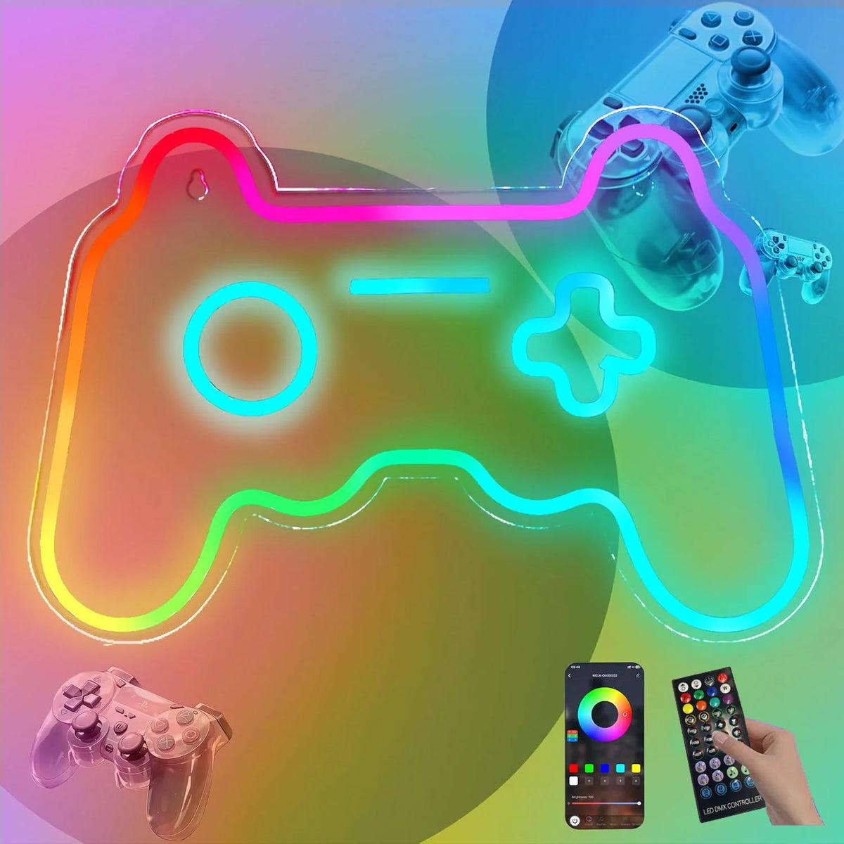 Lets Party Neon Sign USB Powered RGB LED Neon Light for Birthday Wedding Party Bar Gaming Room Bedroom Decoration Gift