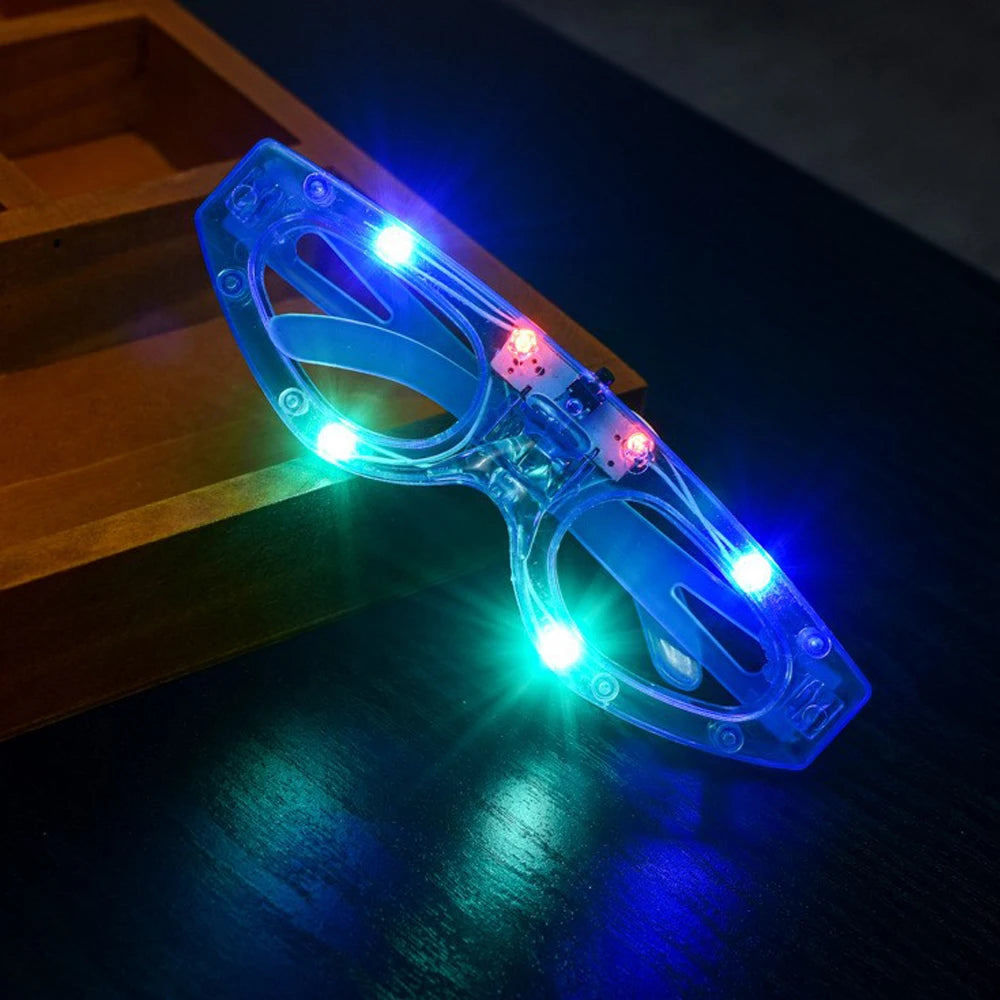 10/20/30/40/50 Pcs LED Light Up Glasses Glow In The Dark Glasses Neon Party Supplies Adults Birthday Party Decoration