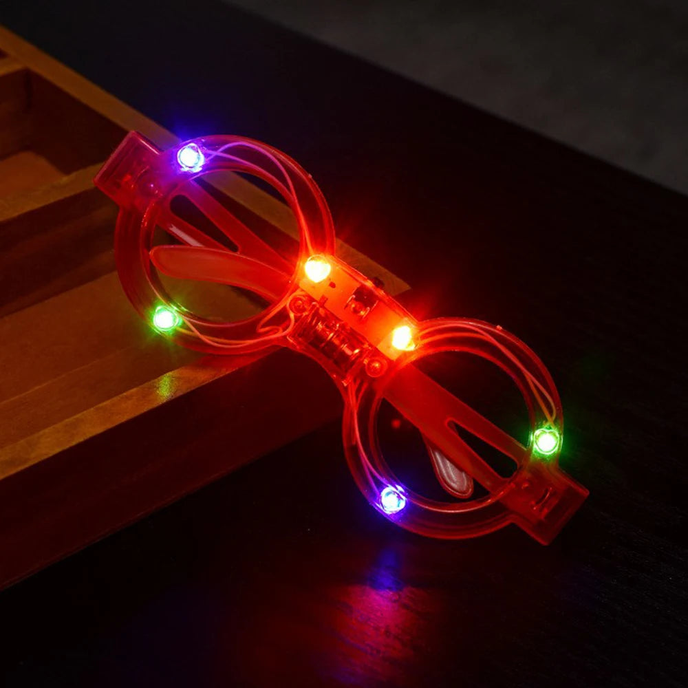 10/20/30/40/50 Pcs LED Light Up Glasses Glow In The Dark Glasses Neon Party Supplies Adults Birthday Party Decoration