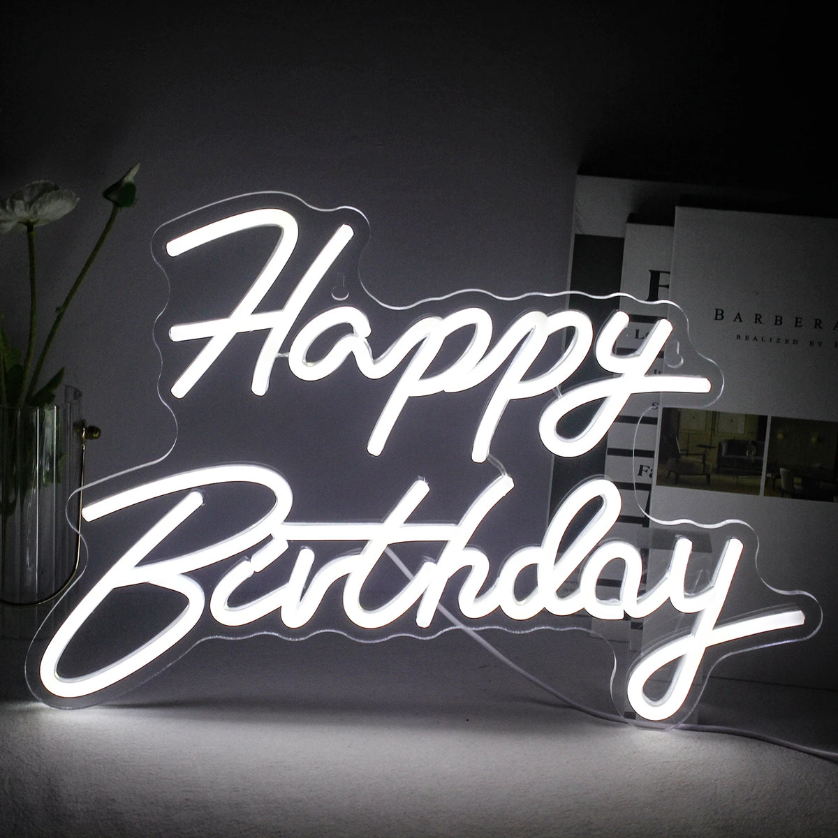 LED Let's Party Neon Sign Light for Party Bar Decor Neon Light Happy Birthday Wedding Transparent Acrylic Custom Neon Light Sign