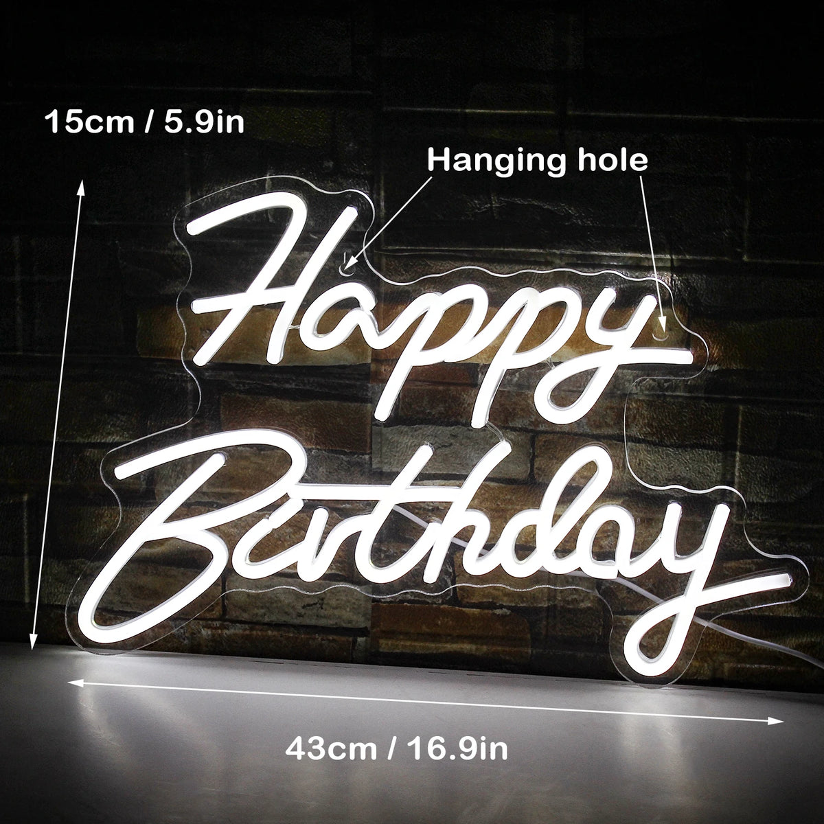 LED Let's Party Neon Sign Light for Party Bar Decor Neon Light Happy Birthday Wedding Transparent Acrylic Custom Neon Light Sign