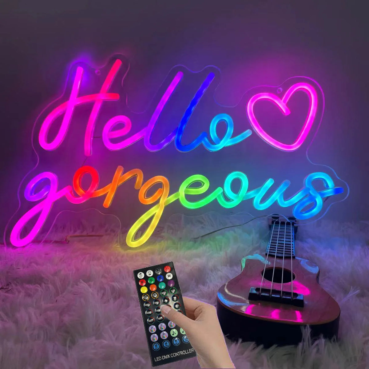 Lets Party Neon Sign USB Powered RGB LED Neon Light for Birthday Wedding Party Bar Gaming Room Bedroom Decoration Gift