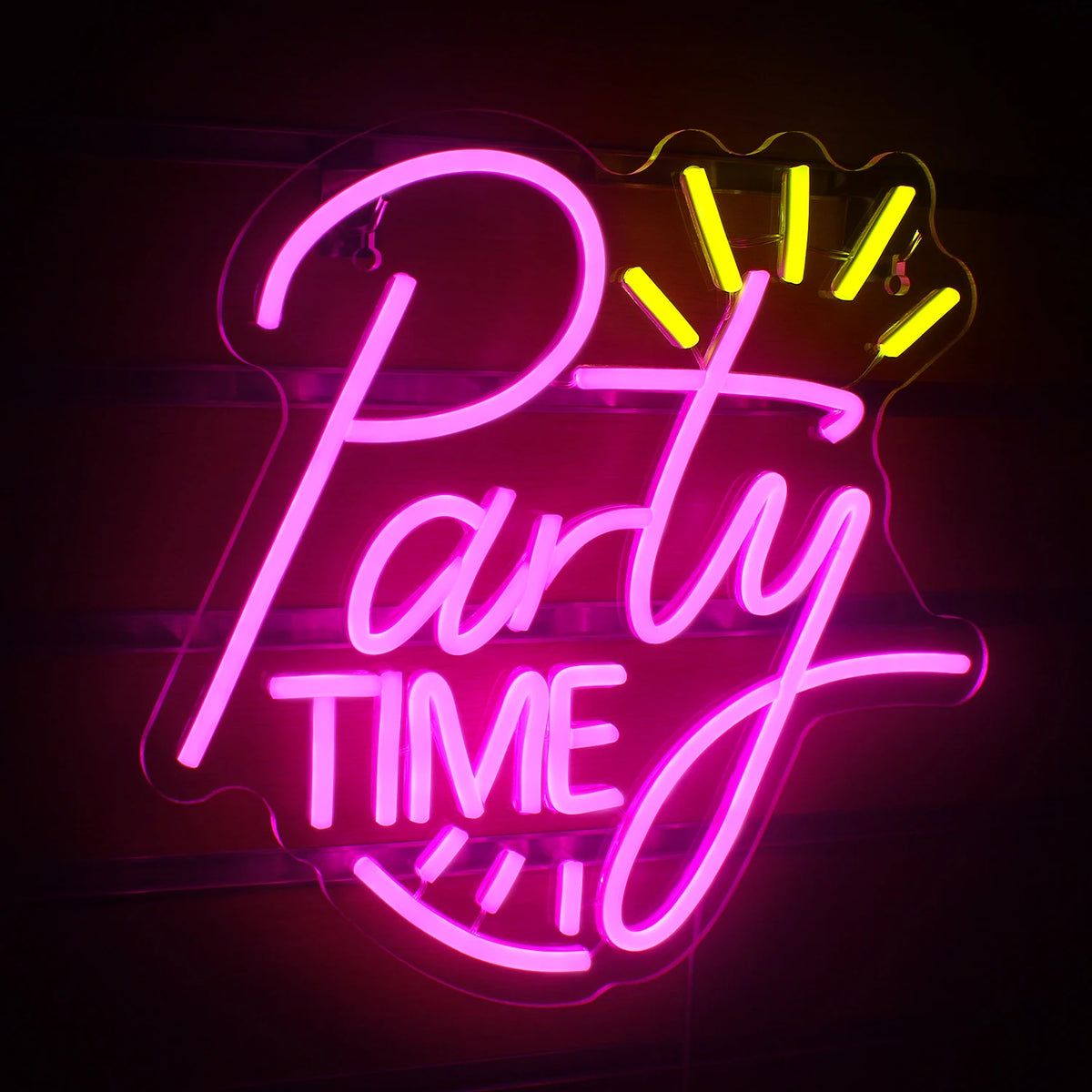 LED Let's Party Neon Sign Light for Party Bar Decor Neon Light Happy Birthday Wedding Transparent Acrylic Custom Neon Light Sign