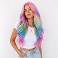 Long Rainbow Wig 26 Inch Neon Cosplay Costume Wig | Dream