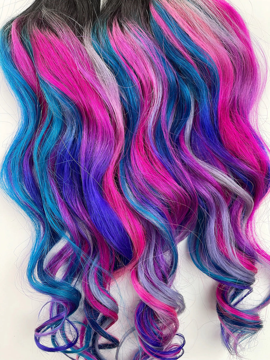 Purple, Blue and Pink Balayage Ombre Hair Extensions