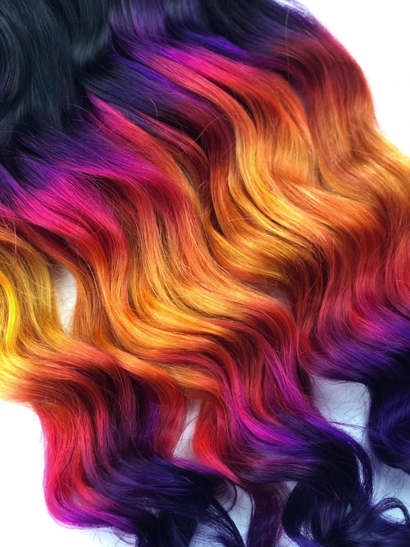 Fall Ombre Hair, Rainbow Dyed Hair, Clip In Hair Extensions