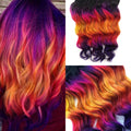 Fall Ombre Rainbow Clip-In Hair Extensions | 100% Human Hair, Hand-Dyed to Order