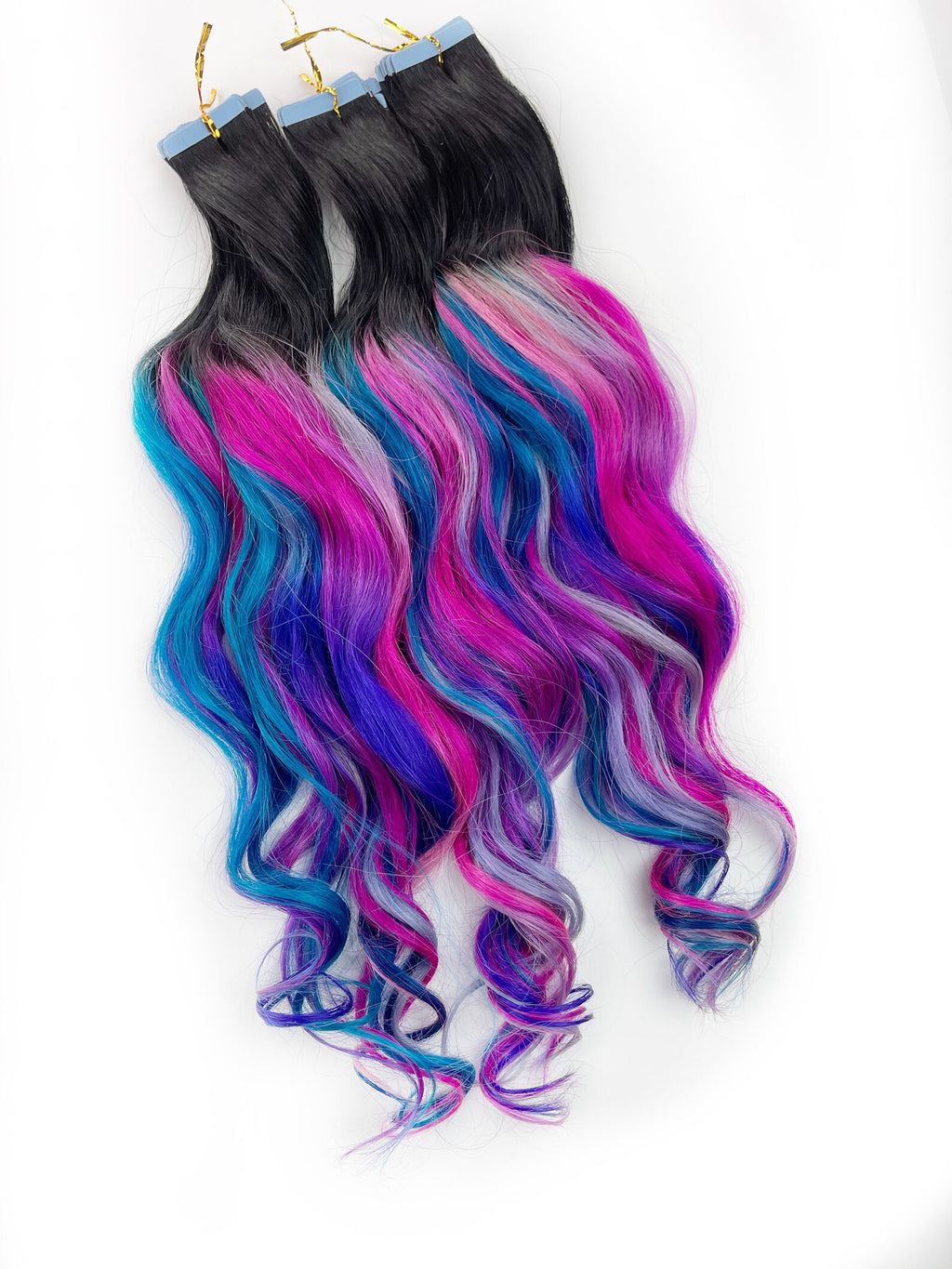 Purple, Blue and Pink Balayage Ombre Hair Extensions