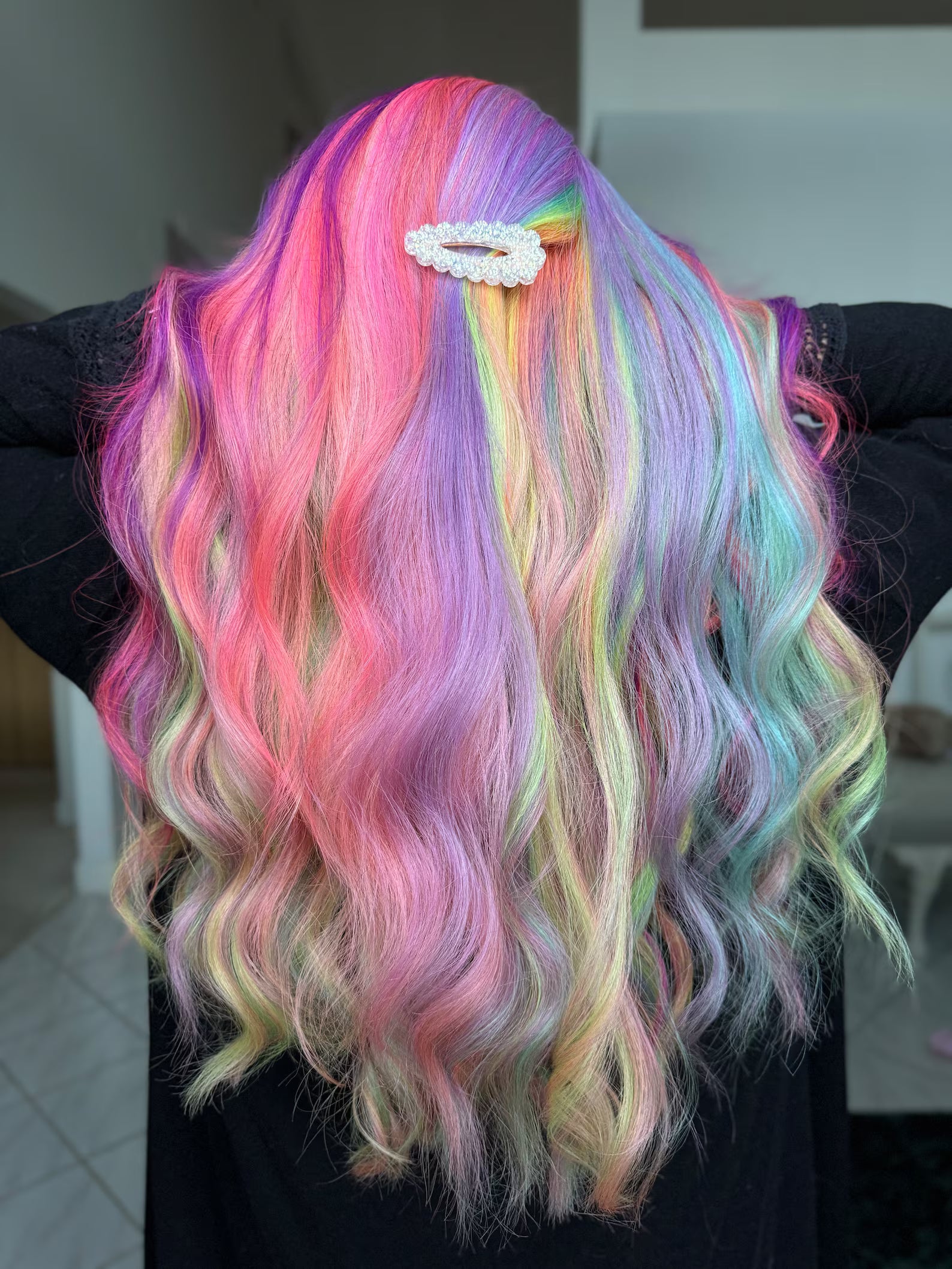 Rainbow human hair wigs
