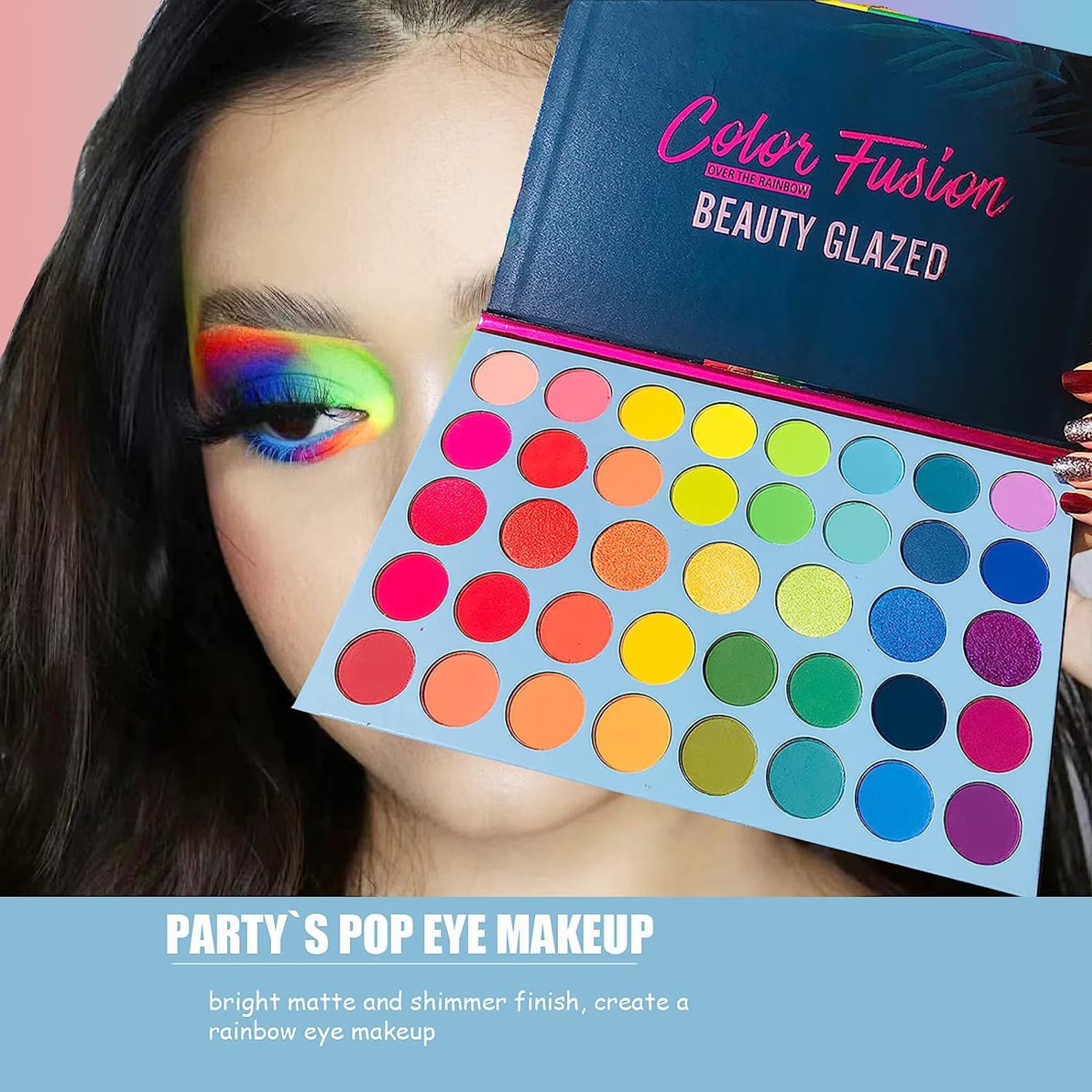39 Color Rainbow Eyeshadow Palette: Matte Shimmer Pigmented Makeup Cosmetic