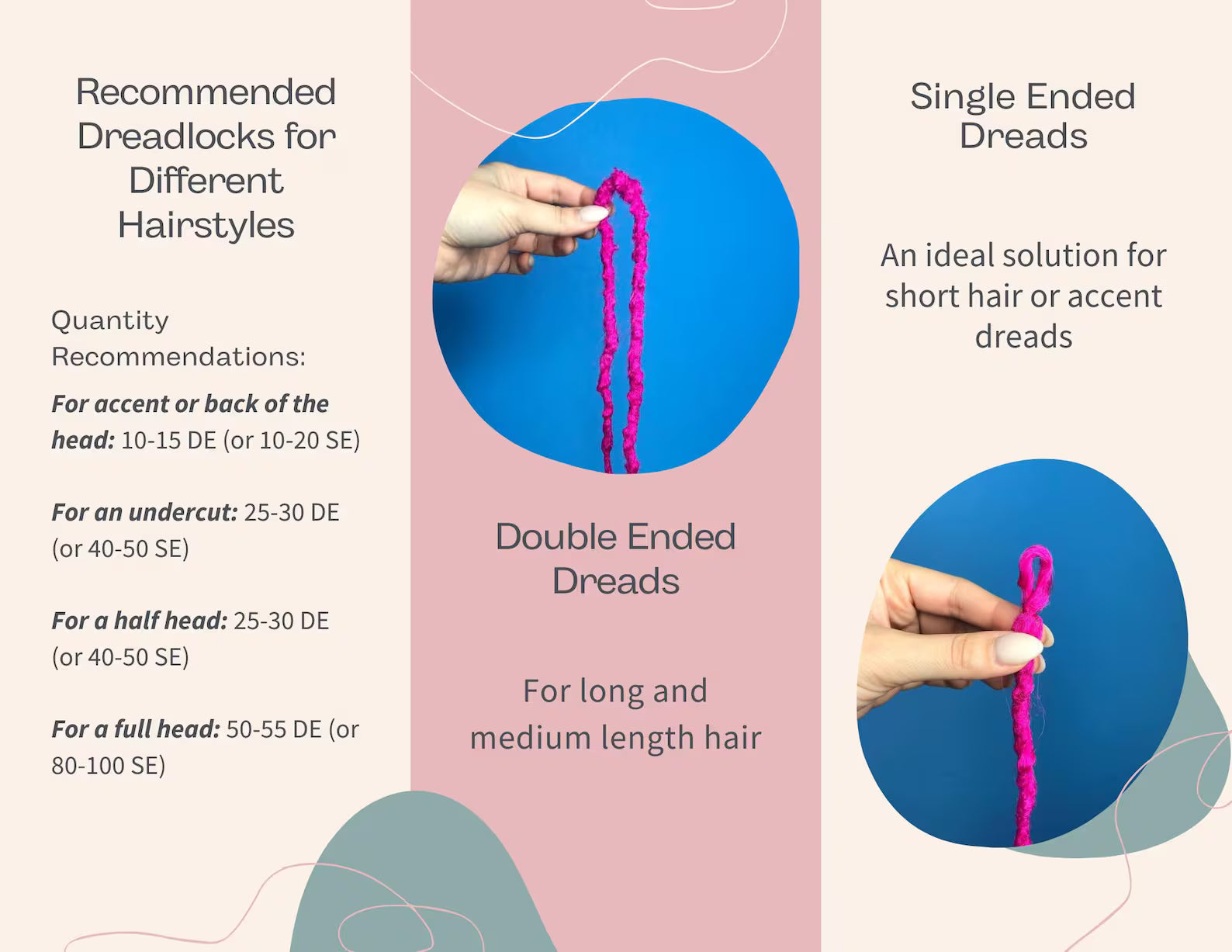 Synthetic Pastel Rainbow Brushable Wavy Dreadlock Hair Extensions