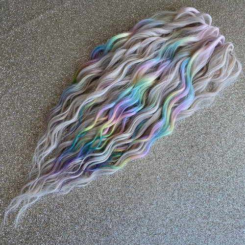 Pastel and Gray Blond Boho Braids - Wavy Hair Extensions