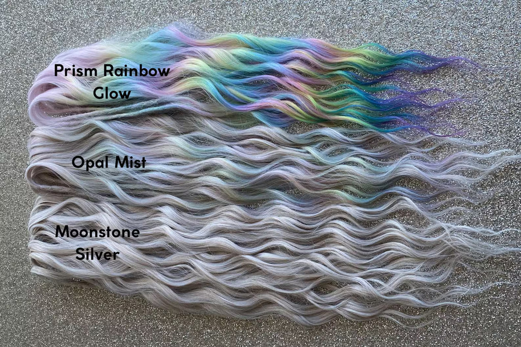 Synthetic Pastel Rainbow Brushable Wavy Dreadlock Hair Extensions