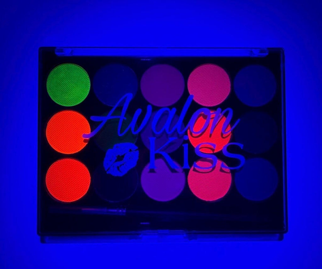 Water-Activated Eyeliner & Face Paint Palette | 15 UV Neon Colors | Vol. 2