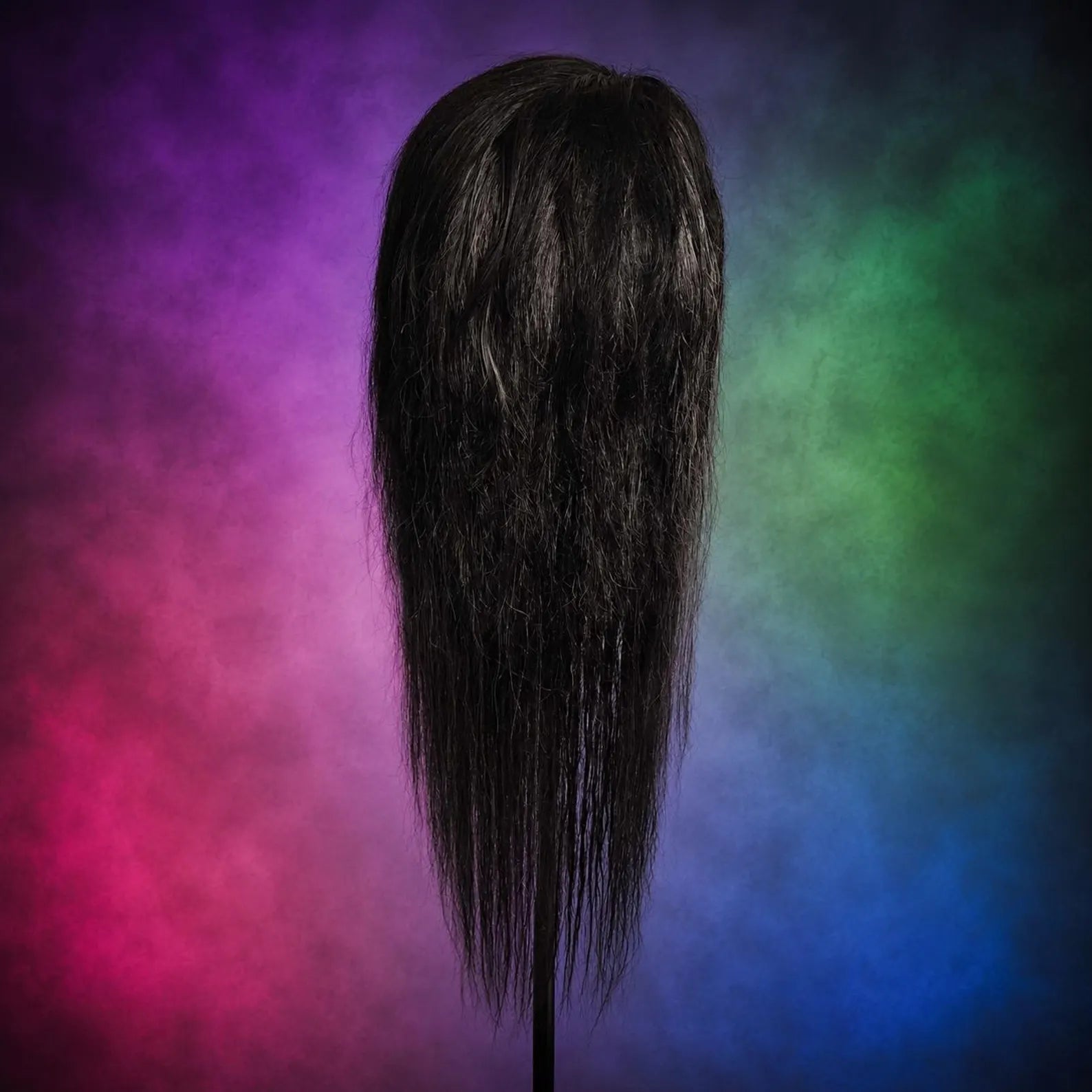Rainbow Stripe Human Hair Scene Wig, 24 Inch Lace Front
