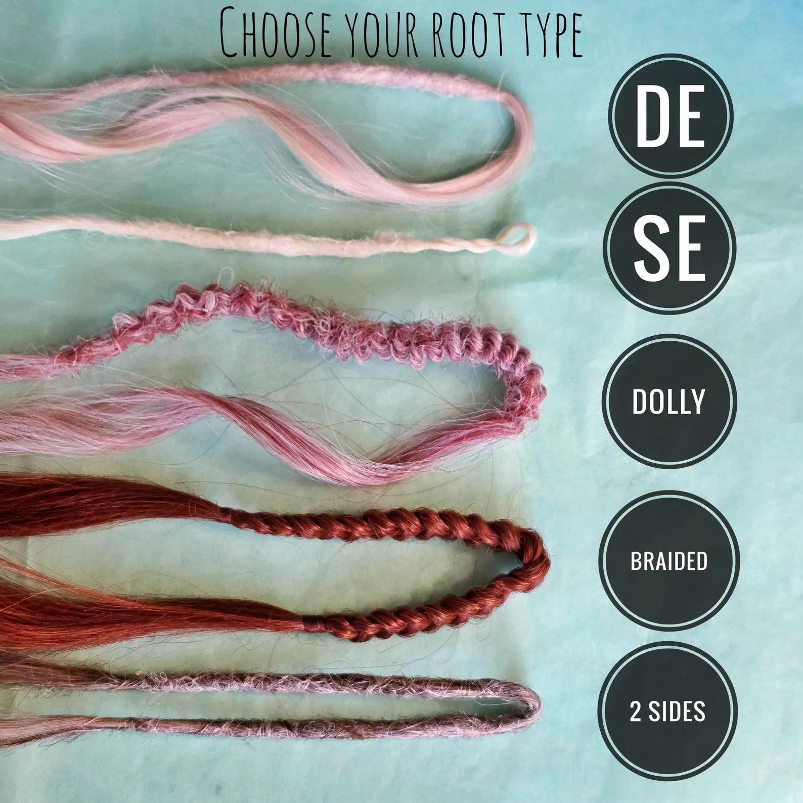 Synthetic Dreadlocks Extensions Set – Rainbow Ombre Blue Purple Pink