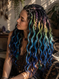 Synthetic Dreadlocks Extensions Set – Rainbow Ombre Blue Purple Pink