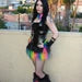 Sparkle Black and Rainbow Furry Leg Warmers, Rave Fluffies