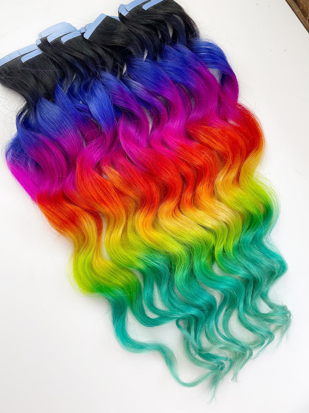 Bright Neon Rainbow Hair Extensions