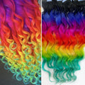 Bright Neon Rainbow Hair Extensions