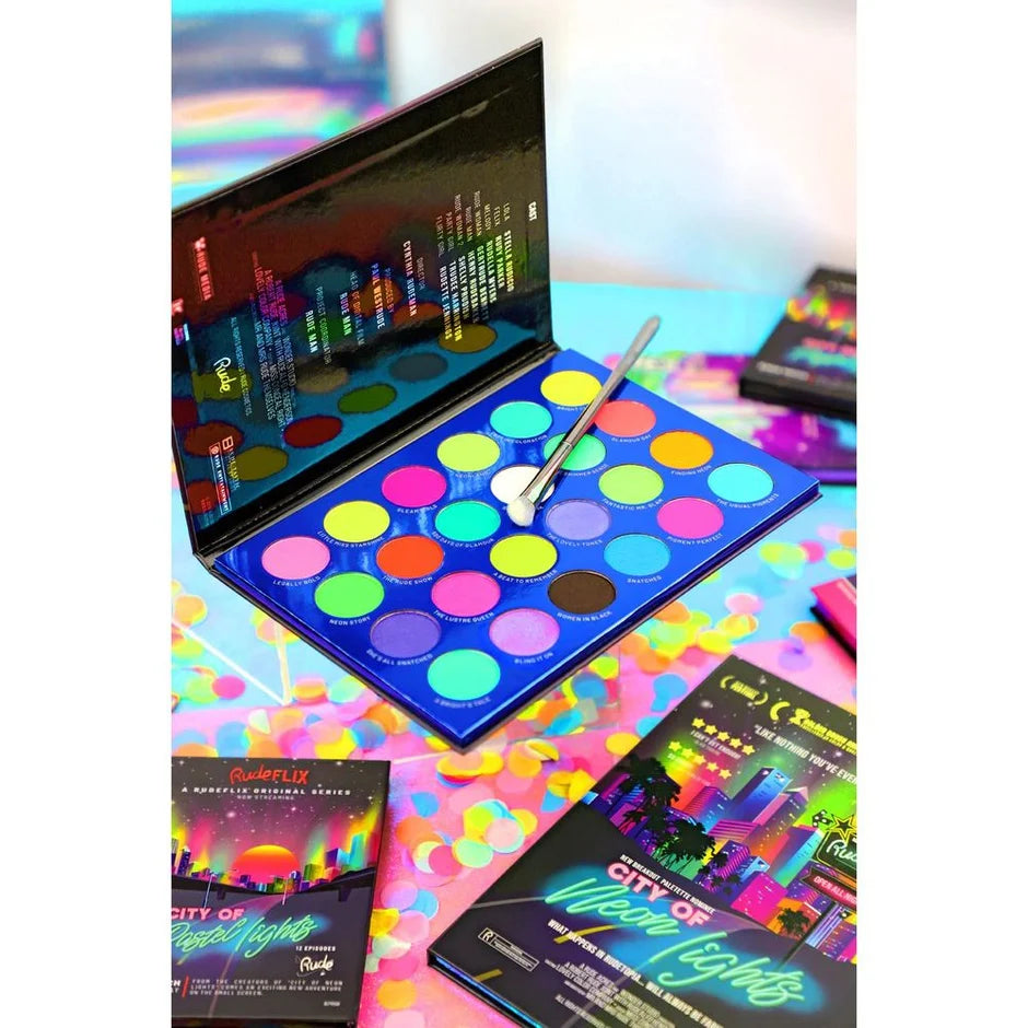 Rude Cosmetics City of Neon Lights - 24 Vibrant Pigment & Eyeshadow Palette