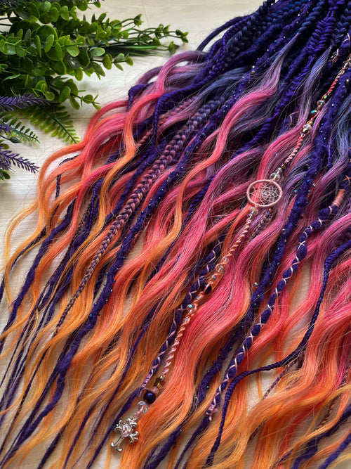 Amber Sunset Boho curly Dreads DE/SE full set