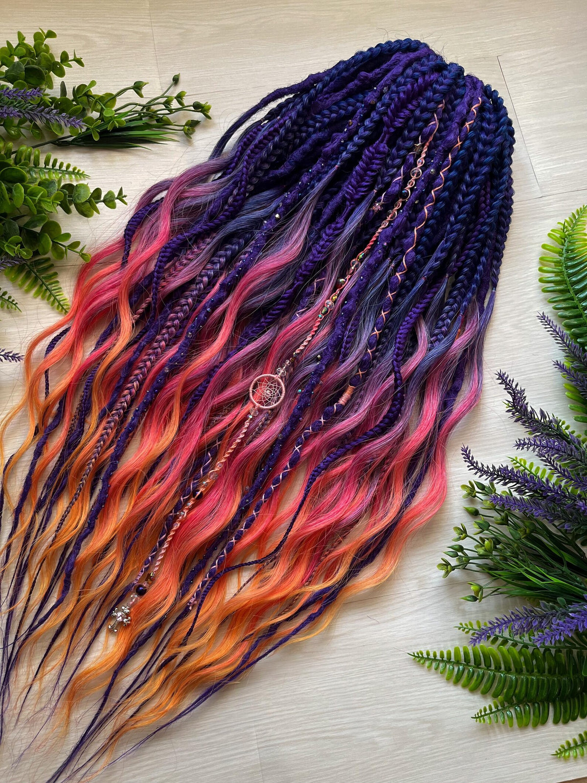 Amber Sunset Boho curly Dreads DE/SE full set